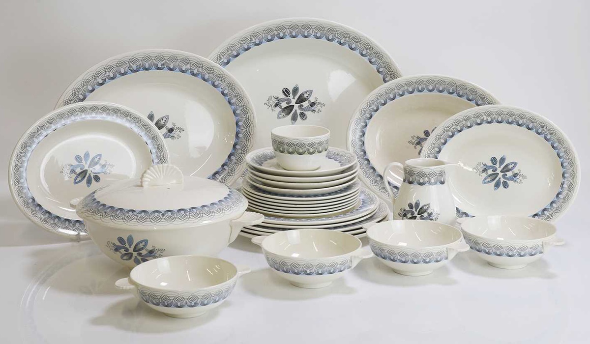 Eric Ravilious (1903-1942) for Wedgwood, a 'Persephone' dinner service (£200-400)